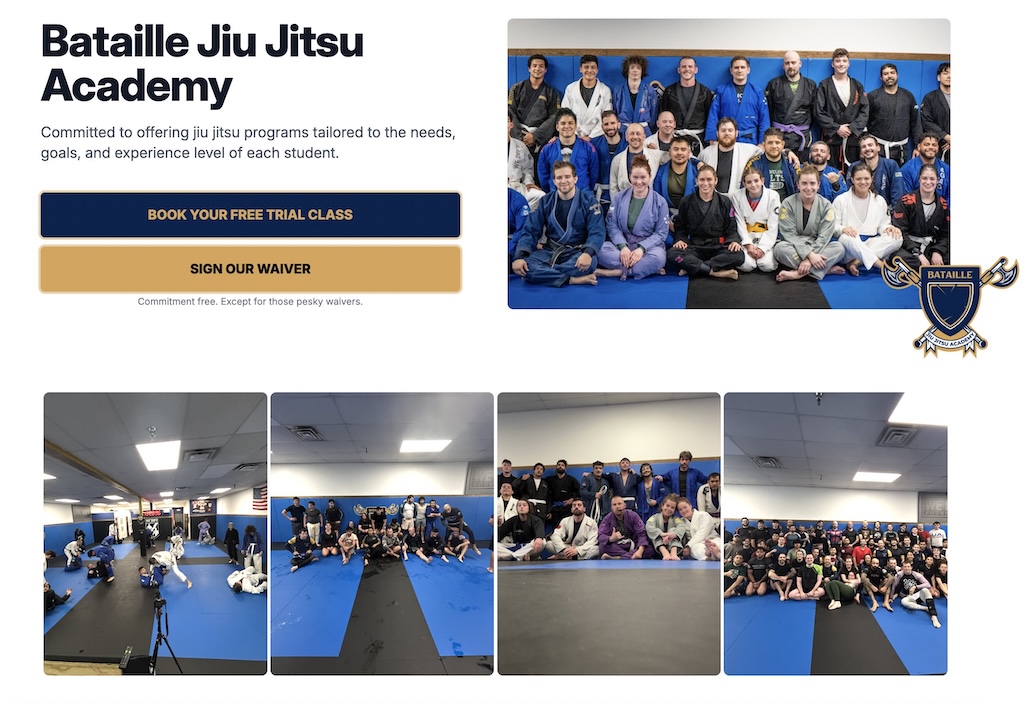 Website hosting and care package example - Bataille website maintained with monthly updates and monitoring