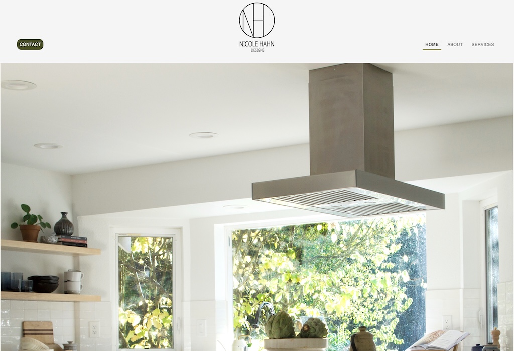 Website enhancements example - Nicole Hahn Designs portfolio website with custom features and design updates